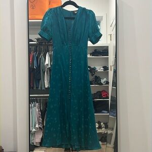 Kooples Turquoise Silk Buttoned Dress